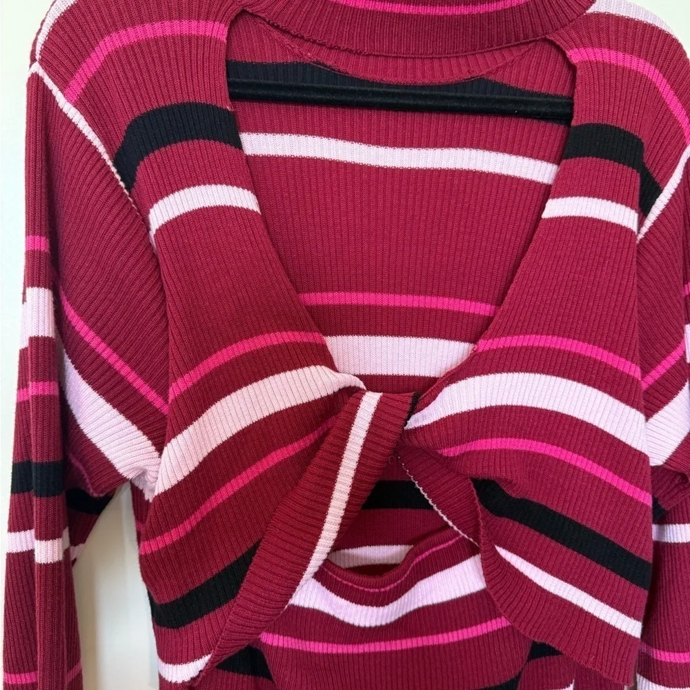 NWOT Eloquii Stripe Sweater Open Back Dress in Size 26-28